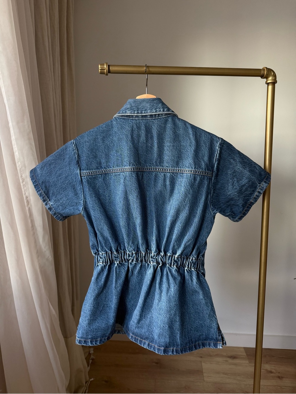 Abercrombie & Fitch Denim Peplum Shirt Medium Wash M - Picture 6 of 14